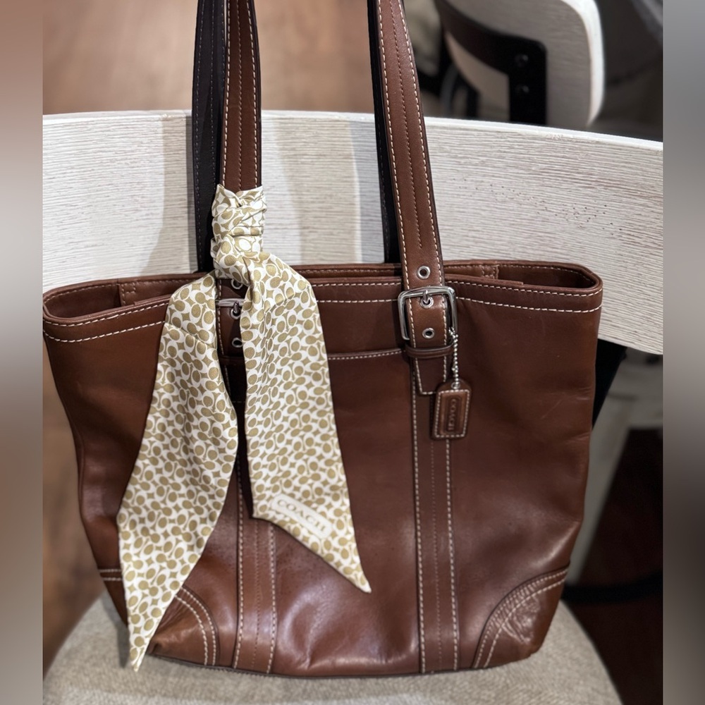 Brown Coach Leather Tote Bag